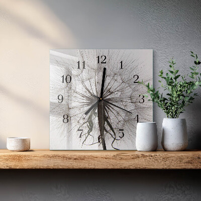 Wanduhr mit motiv quadratisch Löwenzahn