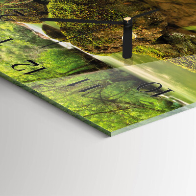 Quadratische wanduhr Flusslandschaft