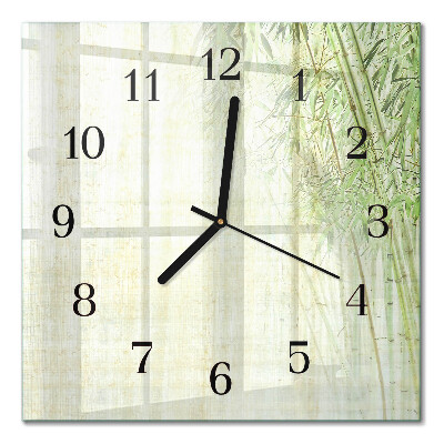 Moderne wanduhr quadratisch Bambus