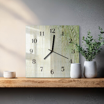 Moderne wanduhr quadratisch Bambus