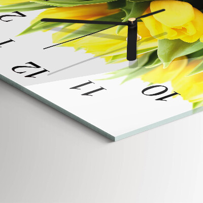 Wanduhr mit motiv quadratisch Tulpen