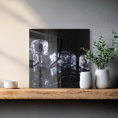 Quadratische wanduhr modern Eiswürfel