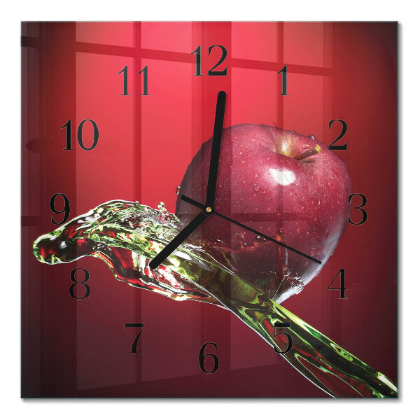 Glasuhr quadratisch Apfel