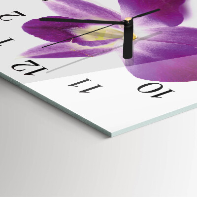 Quadratische wanduhr modern Orchideenblüte