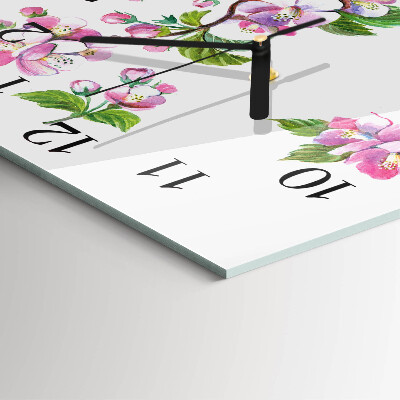 Quadratische wanduhr Blumen