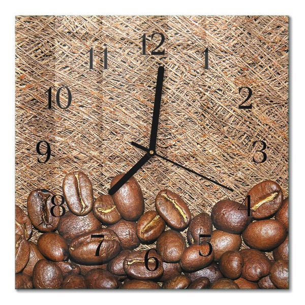 Moderne wanduhr quadratisch Kaffeebohnen