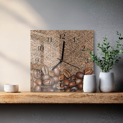 Moderne wanduhr quadratisch Kaffeebohnen