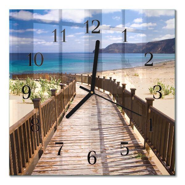 Moderne wanduhr quadratisch Strand Meer