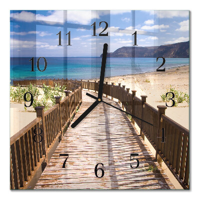 Moderne wanduhr quadratisch Strand Meer