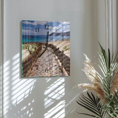 Moderne wanduhr quadratisch Strand Meer