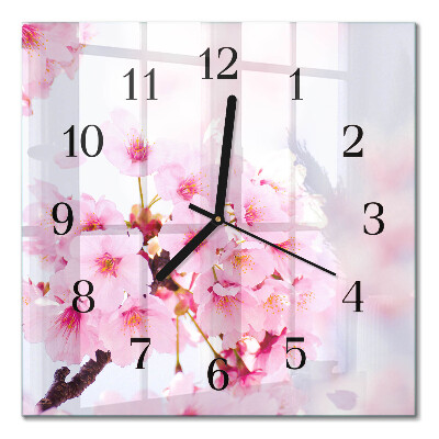 Moderne wanduhr quadratisch Blumen