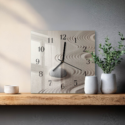 Quadratische wanduhr Steinsand