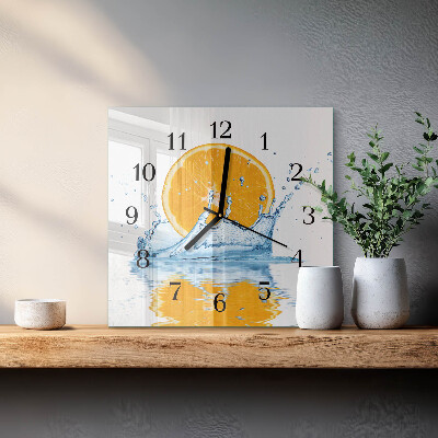 Quadratische wanduhr Orangenwasser