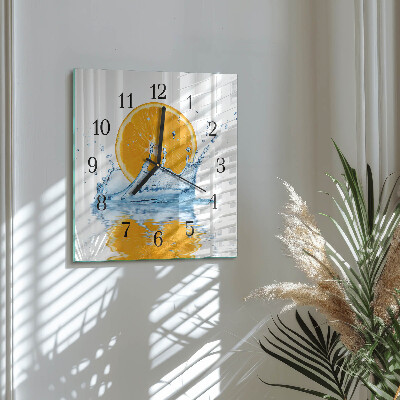Quadratische wanduhr Orangenwasser