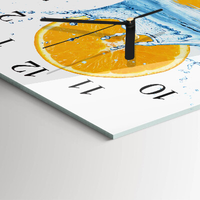 Quadratische wanduhr Orangenwasser