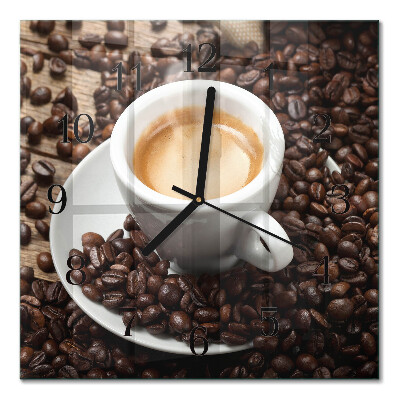 Quadratische wanduhr Eine Tasse Kaffee
