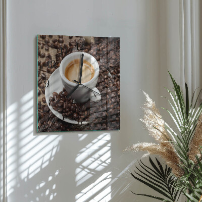 Quadratische wanduhr Eine Tasse Kaffee