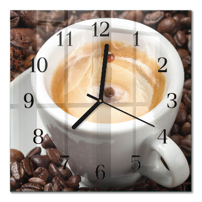 Quadratische wanduhr modern Eine Tasse Kaffee