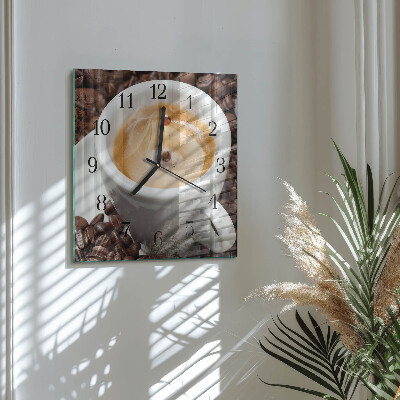 Quadratische wanduhr modern Eine Tasse Kaffee