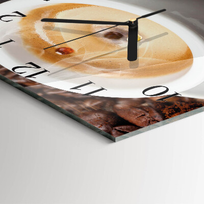 Quadratische wanduhr modern Eine Tasse Kaffee
