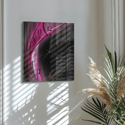 Glasuhr quadratisch Abstrakte Linien