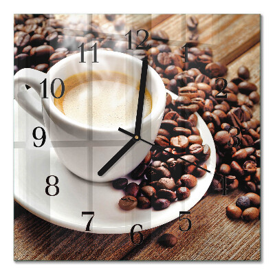 Moderne wanduhr quadratisch Eine Tasse Kaffee