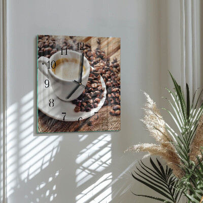 Moderne wanduhr quadratisch Eine Tasse Kaffee