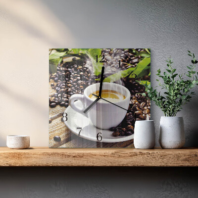 Wanduhr mit motiv quadratisch Eine Tasse Kaffee