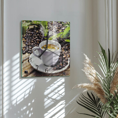 Wanduhr mit motiv quadratisch Eine Tasse Kaffee