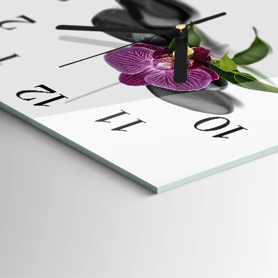 Quadratische wanduhr Orchidee