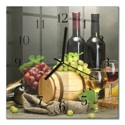 Glasuhr quadratisch Trauben für Wein