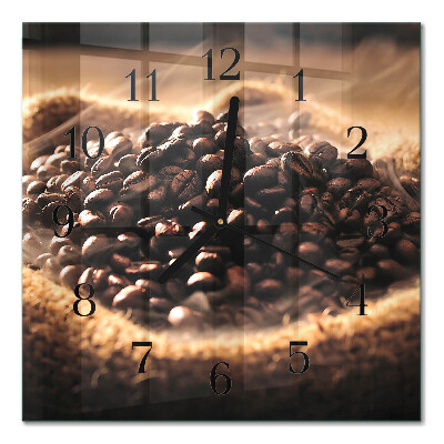 Moderne wanduhr quadratisch Kaffeebohnen