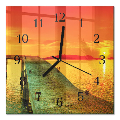 Quadratische wanduhr Brücke