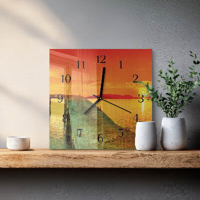 Quadratische wanduhr Brücke