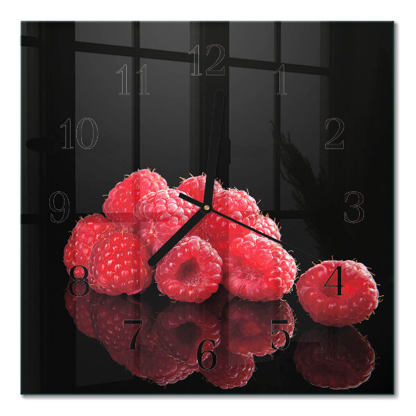 Glasuhr quadratisch Himbeeren