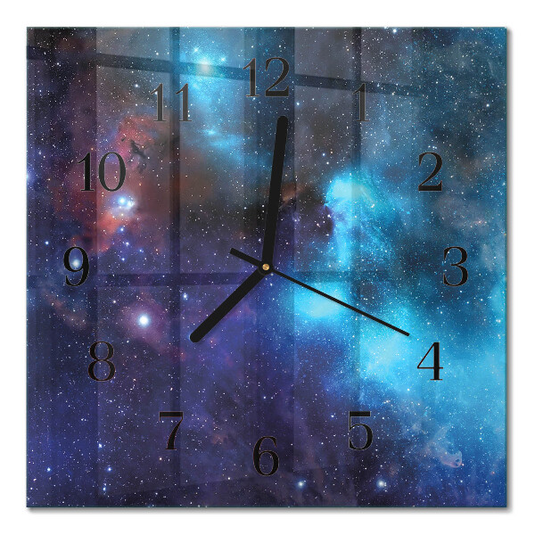 Quadratische wanduhr modern Sternenhimmel