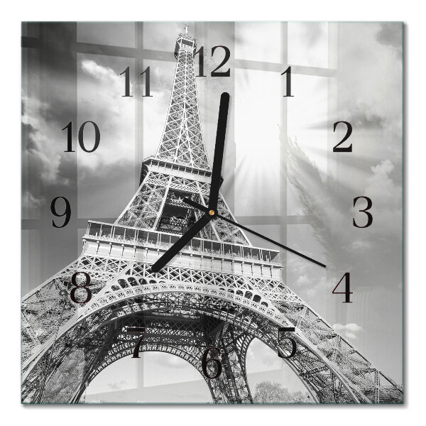 Quadratische wanduhr Eiffelturm Paris