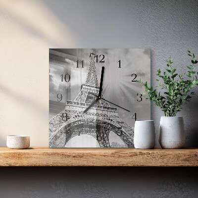 Quadratische wanduhr Eiffelturm Paris