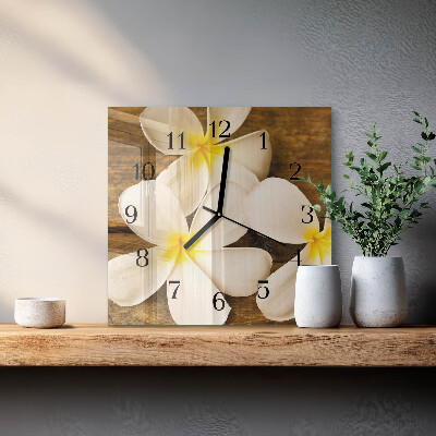 Wanduhr mit motiv quadratisch Blumen
