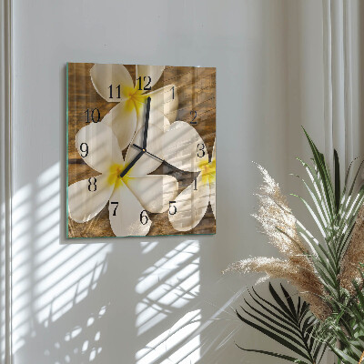 Wanduhr mit motiv quadratisch Blumen