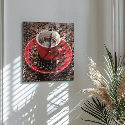 Quadratische wanduhr modern Eine Tasse Kaffee