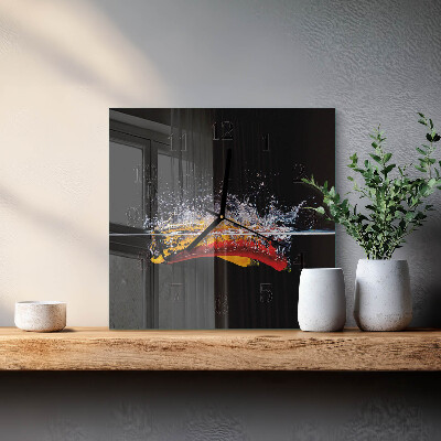 Moderne wanduhr quadratisch Chilischoten