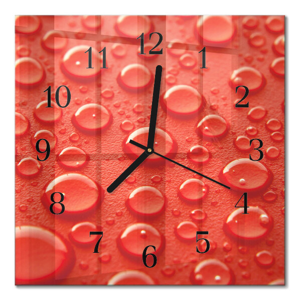 Quadratische wanduhr Wassertropfen