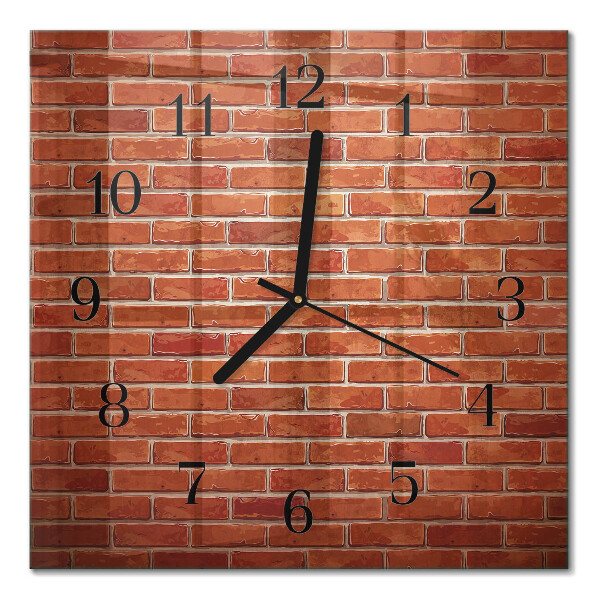 Moderne wanduhr quadratisch Ziegelmauer