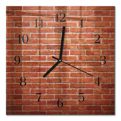 Moderne wanduhr quadratisch Ziegelmauer