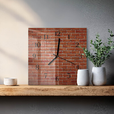 Moderne wanduhr quadratisch Ziegelmauer