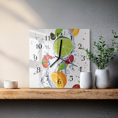 Moderne wanduhr quadratisch Zitronenfrucht