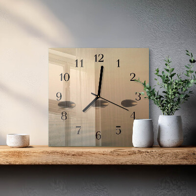 Quadratische wanduhr modern Steine ​​Wasser