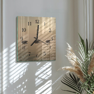 Quadratische wanduhr modern Steine ​​Wasser