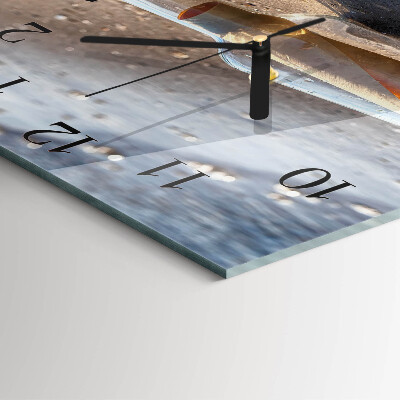 Quadratische wanduhr Flaschenpost
